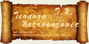 Teodora Matropazović vizit kartica